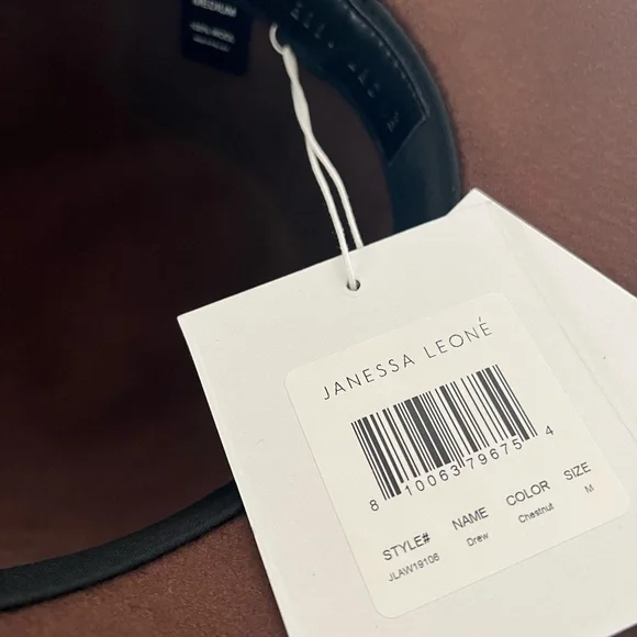 Janessa Leone Drew Hat in Chestnut M - NWT display picture 1